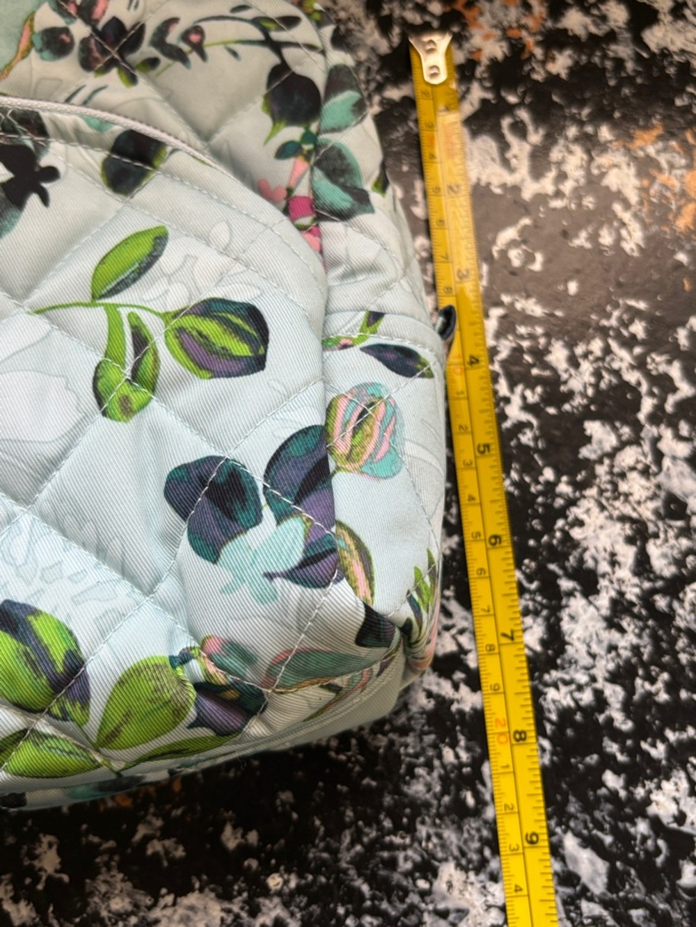Vera Bradley Quilted Floral Cosmetic Bag in Light Blue with Green Accents - Picture 11 of 11